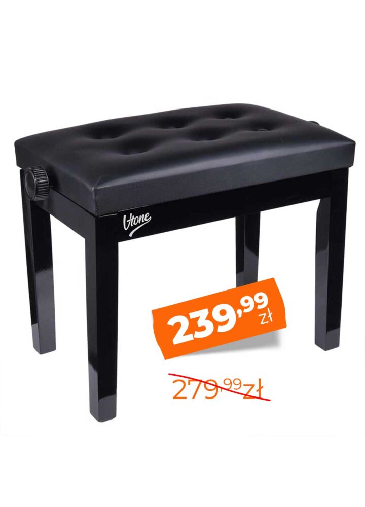 V-TONE ŁAWA 1 BK ława do pianina fortepianu CZARNA