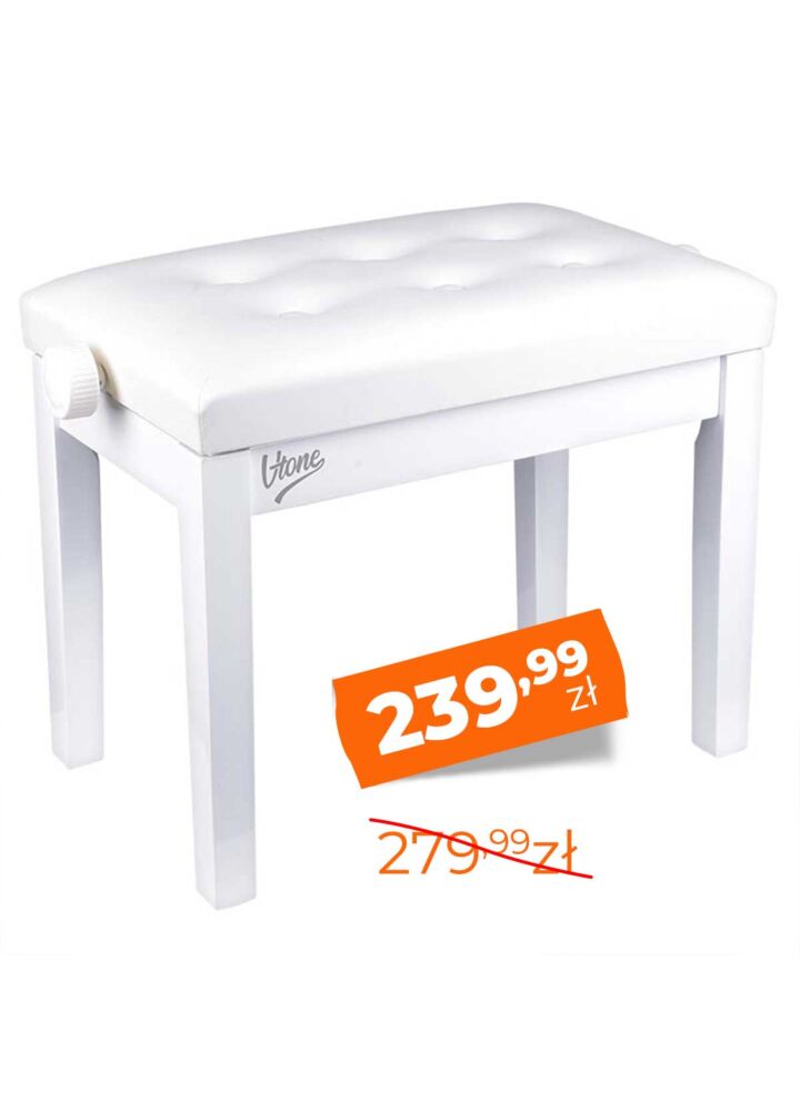 V-TONE ŁAWA 1 WH ława do pianina fortepianu BIAŁA