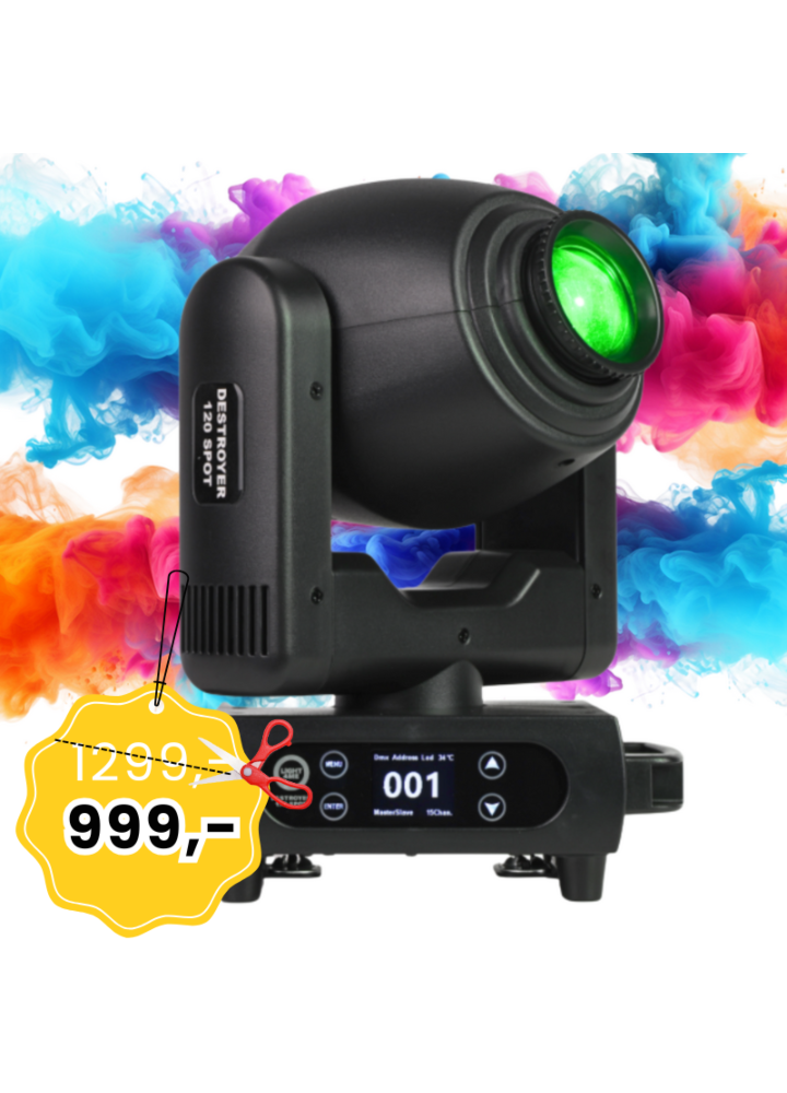 LIGHT4ME DESTROYER 120W SPOT głowica ruchoma LED oświetlenie sceniczne