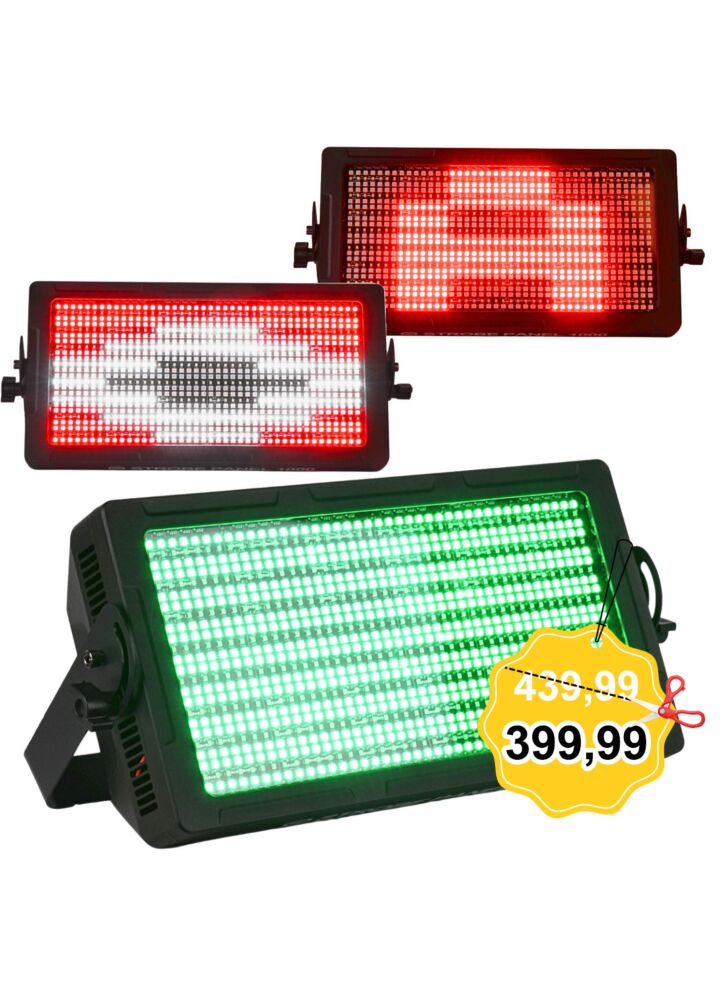 LIGHT4ME STROBE PANEL 1000 stroboskop oświetlenie sceniczne oświetlacz LED 672x0,2W RGB SMD5050 + 336x0,5W CW SMD2835