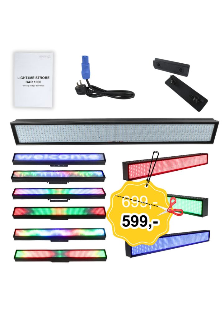 LIGHT4ME STROBE BAR 1000 RGB listwa oświetleniowa stroboskop blinder oświetlacz efekt LED 666x0,3W SMD