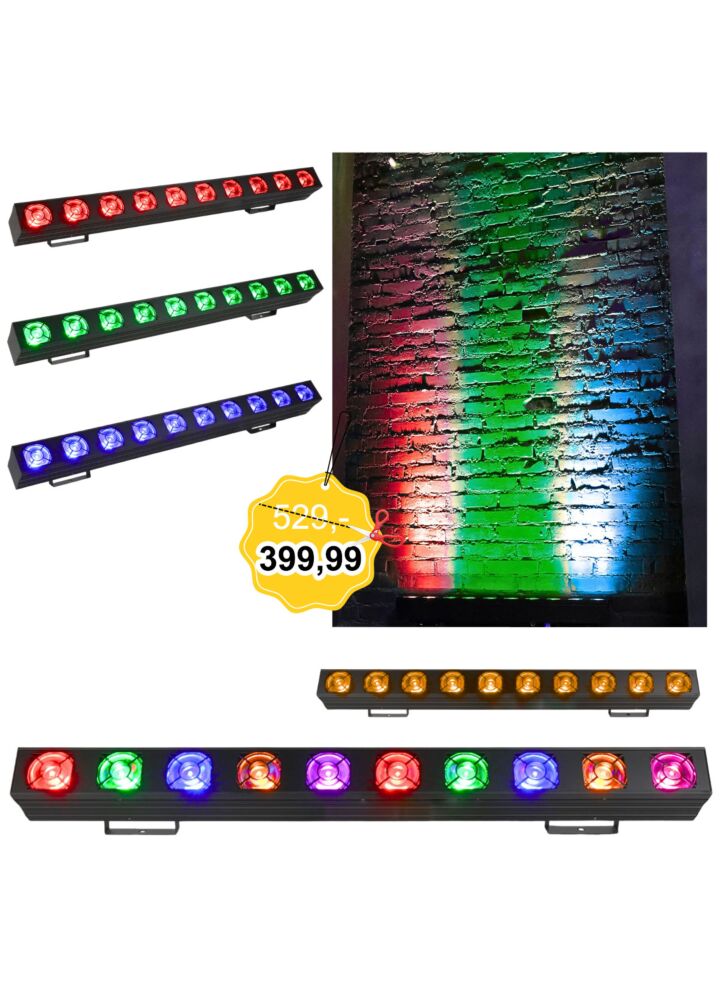 LIGHT4ME PIXEL 1020 RGBA listwa oświetleniowa belka LED oświetlenie sceniczne 10x20W SMD5060