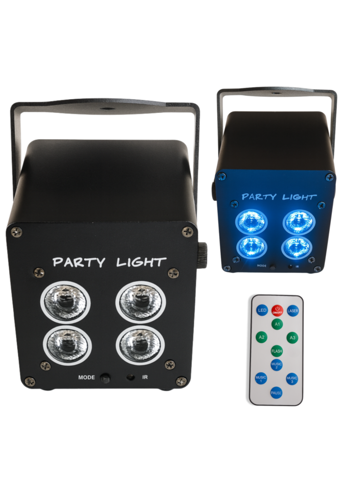 LIGHT4ME ACCU PAR 4x3W reflektor akumulatorowy 3600 mAh czarny efekt świetlny RGB LED pilot bezprzewodowy