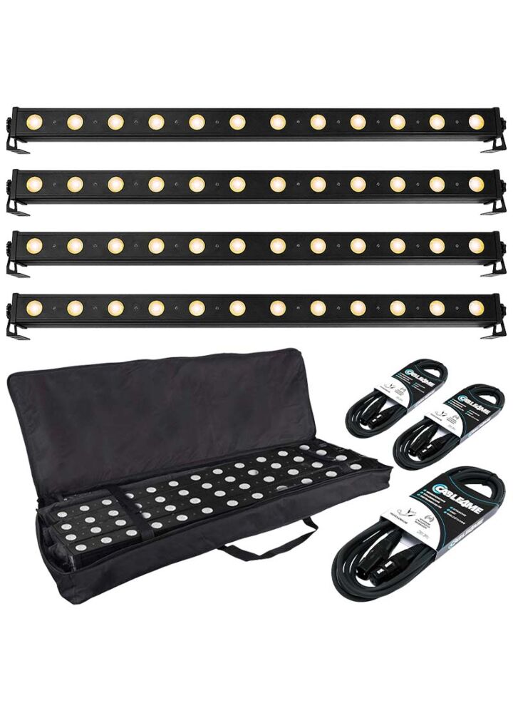 LIGHT4ME PIXEL BAR 12 WW LED belka listwa warm white 12x3W ciepły biały- zestaw 4 sztuki + pokrowiec + przewody DMX
