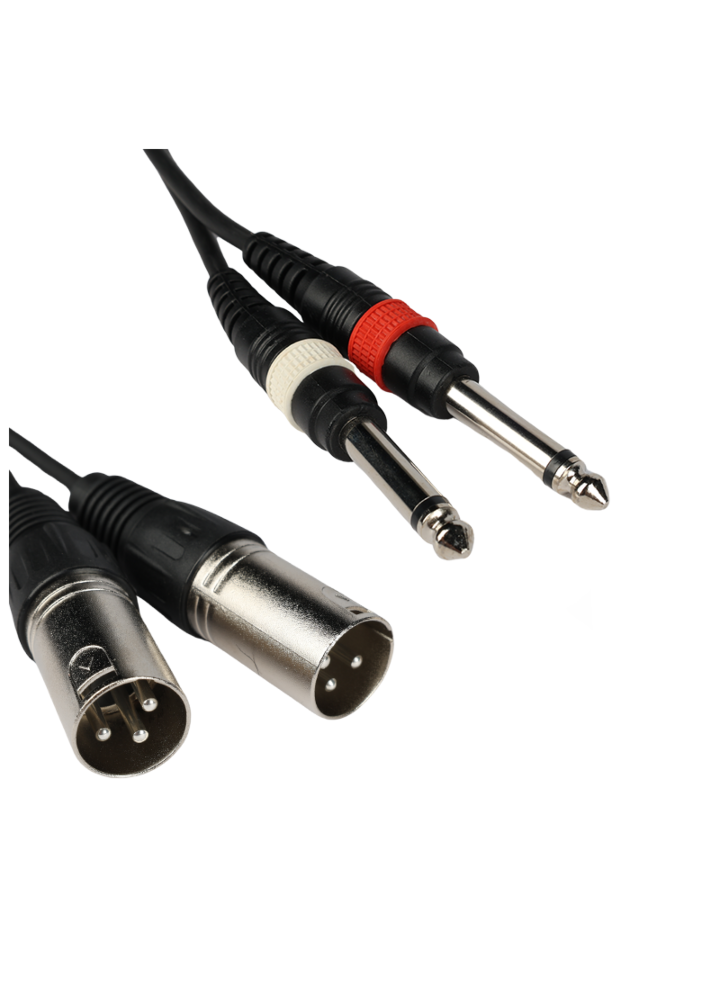 ADJ przewód 2x XLR M-2x jack mono 6,3 mm kabel sygnałowy adapter przejściówka
