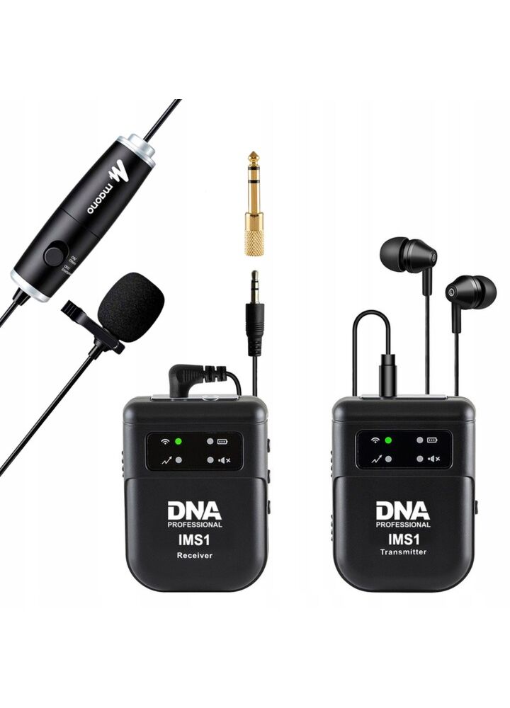DNA IMS1 bezprzewodowy system transmisji audio 2,4 GHz mono/stereo nadajnik odbiornik USB-C słuchawki + mikrofon MAONO zestaw