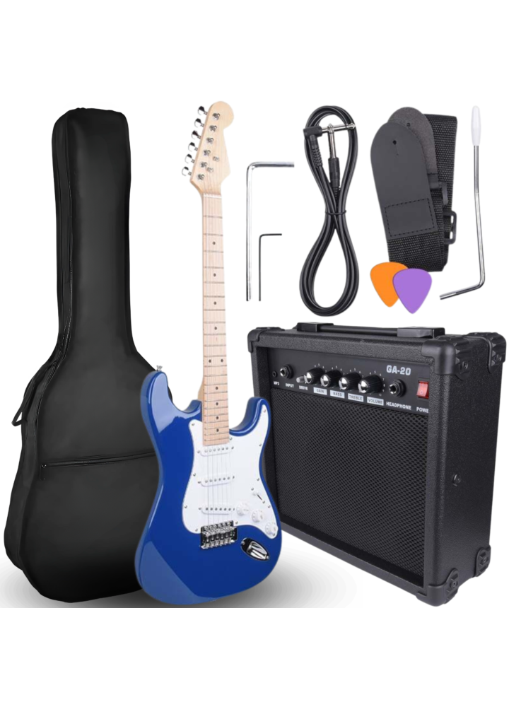NN EG SET BLU zestaw gitarowy gitara elektryczna stratocaster