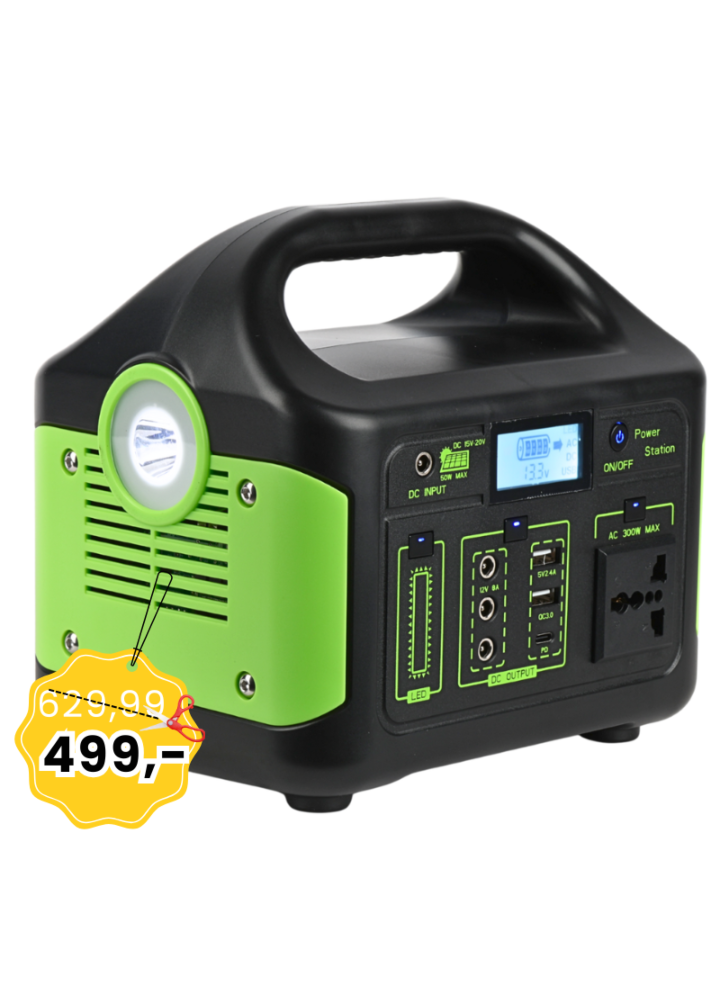 DNA POWER B300 przenośna stacja zasilania powerbank AC 3xDC 2xUSB-A USB-C 300W 256 Wh 20000 mAh źródło światła LED