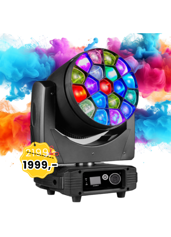 LIGHT4ME GALAXY MKII głowica ruchoma LED wash oświetlenie sceniczne 19x15W LED RGBW