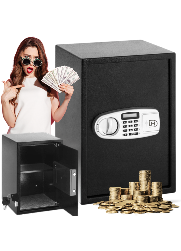 DH Line Safe Case 52 sejf domowy kasetka zamek elektroniczny szyfr 2 klucze kod kasa pancerna 35x36x52 cm