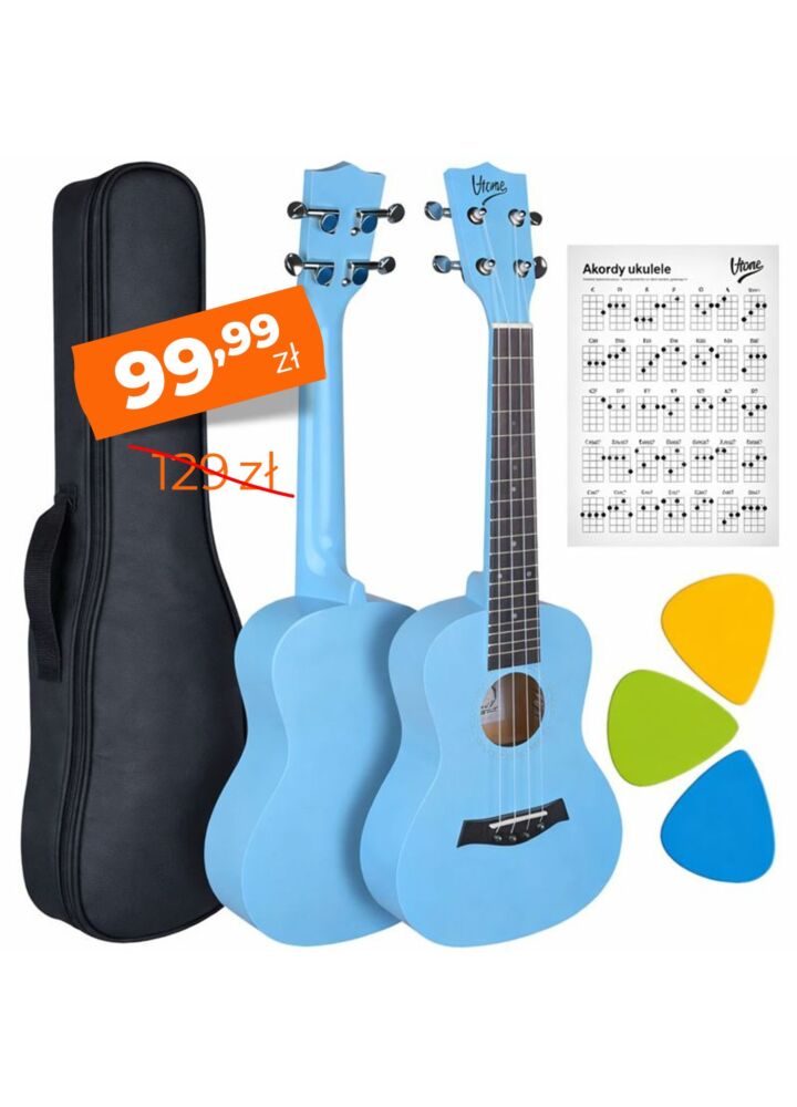 V-TONE UK23 BL ukulele koncertowe akustyczne 23" niebieskie + pokrowiec