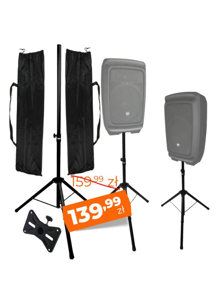 DNA BOX2 SET BAG stojak tripod statyw kolumnowy żelazny czarny podstawa kolumnowa pin zabezpieczający pokrowiec zestaw 2 szt.