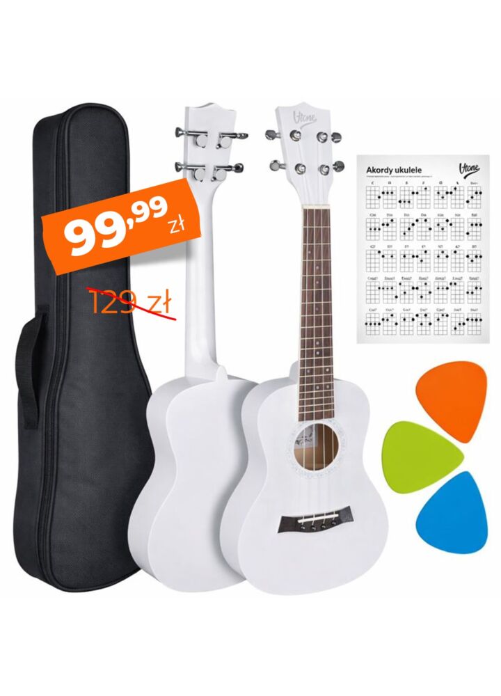V-TONE UK23 WH ukulele koncertowe akustyczne 23" białe + pokrowiec