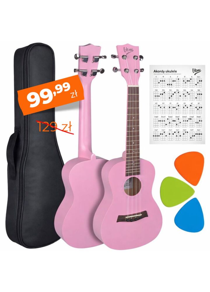 V-TONE UK23 PK ukulele koncertowe akustyczne 23" różowe + pokrowiec