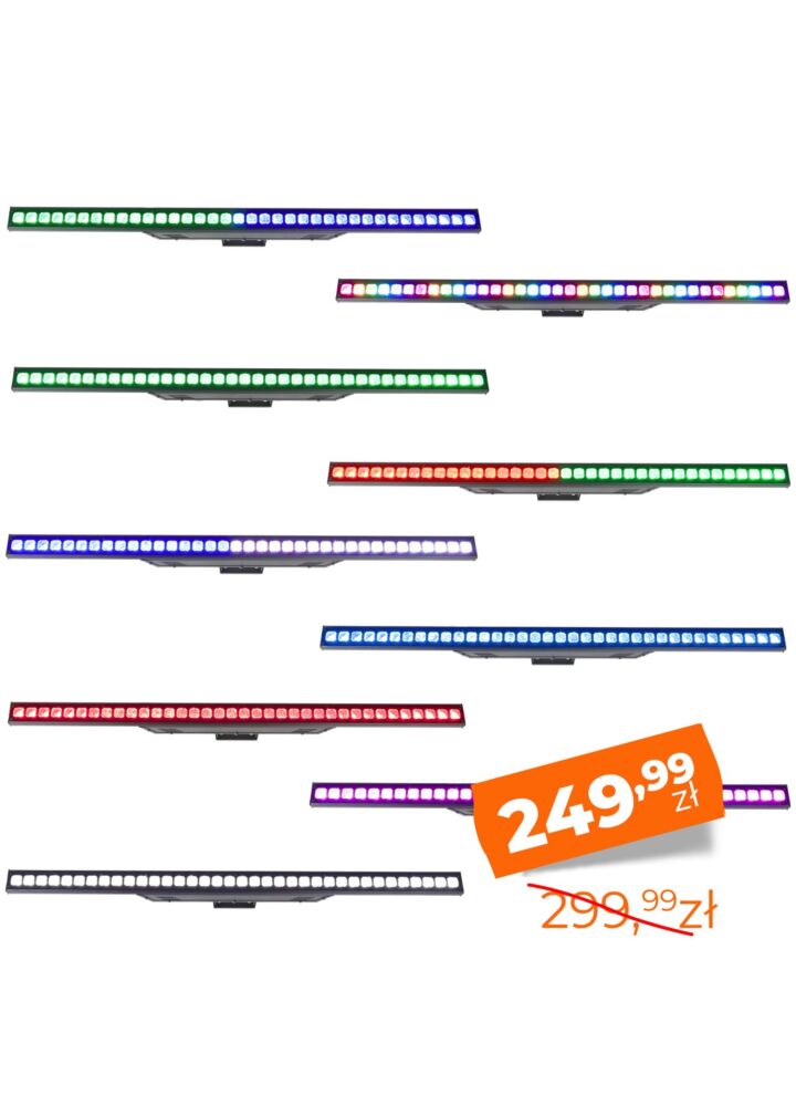 LIGHT4ME LED WALL 363 listwa oświetleniowa DMX dekoracja światłem 36x3W RGB SMD 3535 wypukłe soczewki uchwyt montażowy