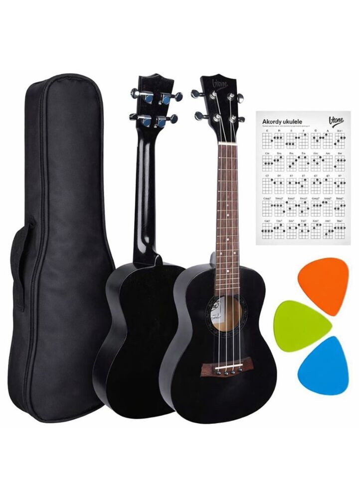 V-TONE UK23 BK ukulele koncertowe akustyczne 23" czarne + pokrowiec