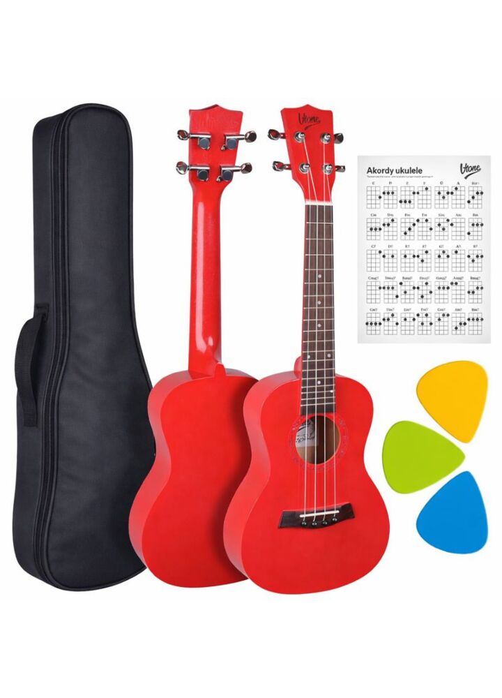 V-TONE UK23 RD ukulele koncertowe akustyczne 23" czerwone + pokrowiec
