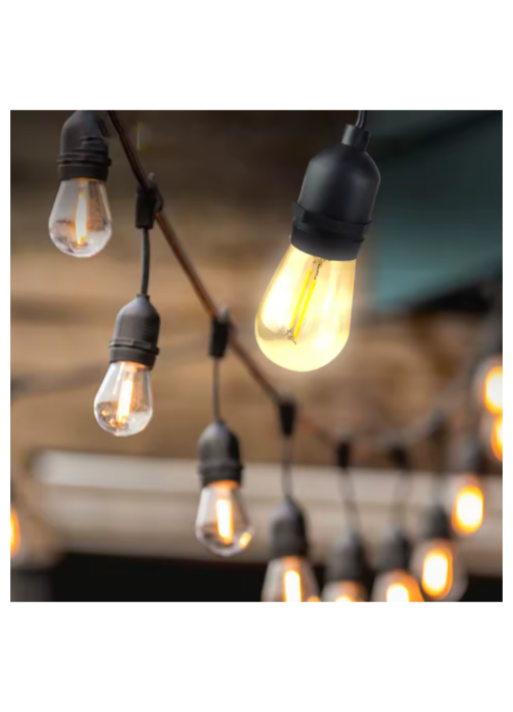 DH LIGHT GARLAND 202 garden light garland outdoor string lighting 20 m 20x E27 LED 1W double filament bulb