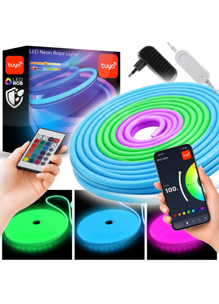 DH Light LD15 taśma LED neon RGB 15m – kompletny zestaw smart tuya / pilot