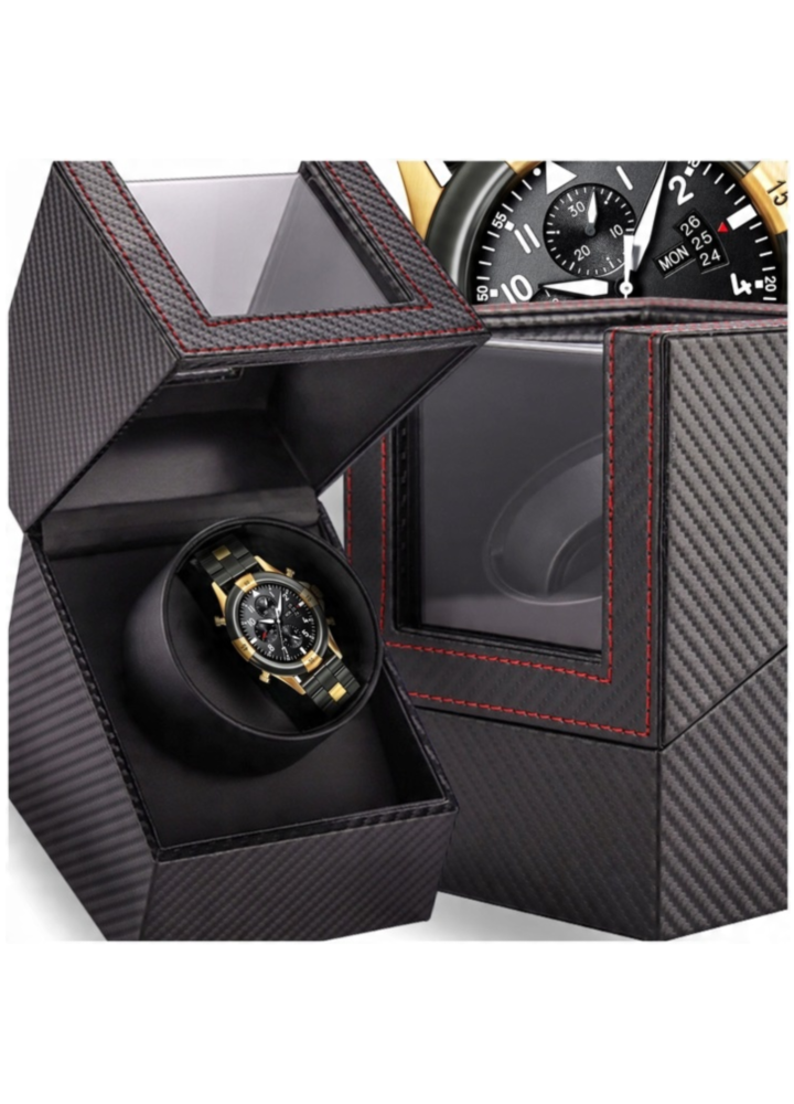 DH Line ROTO 1 rotomat na zegarek automatyczna szkatułka gablotka etui ekspozytor czarny zasilacz ściereczka zestaw