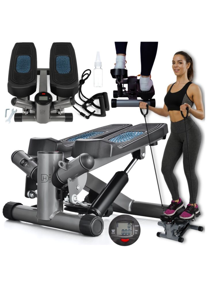 DH Line STEP 1 stepper prosty z linkami do ćwiczeń bateryjny licznik LCD regulacja olej smarujący zestaw