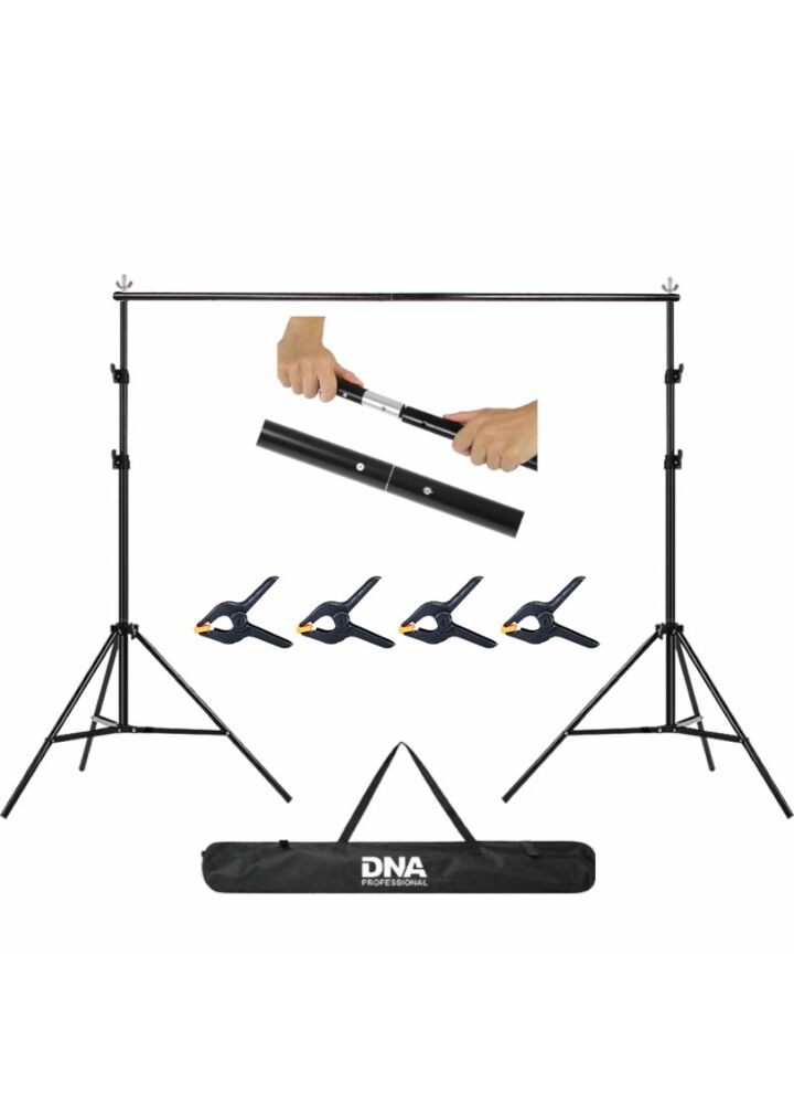 DNA FT200 statyw do tła fotograficznego 200x200 cm pokrowiec 4 klamry zaciskowe zestaw do 3 kg