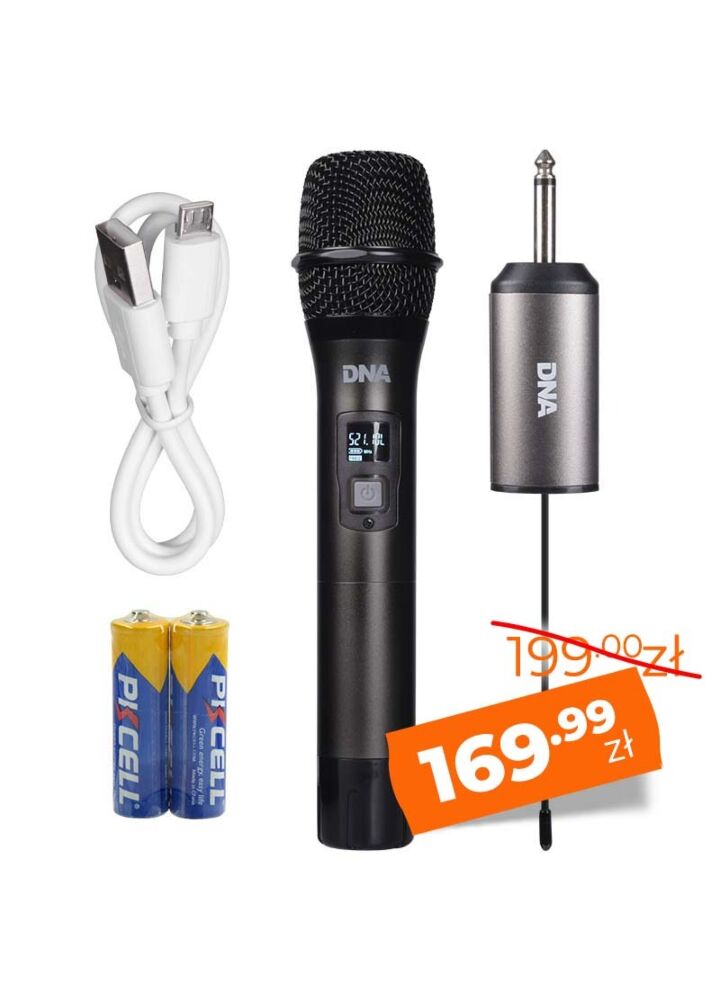 DNA FU VOCAL SET mikrofon dynamiczny bezprzewodowy system nagłośnienia 518-542 MHz