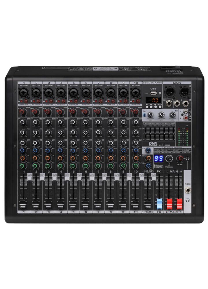 DNA HLC 10 MK2 analogowy mikser dźwięku 10 kanałów USB MP3 Bluetooth Phantom DSP