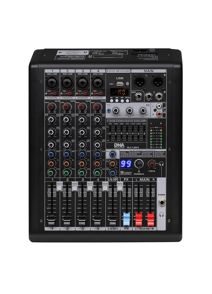 DNA HLC 4 MK2 analogowy mikser dźwięku 4 kanały USB MP3 Bluetooth Phantom DSP
