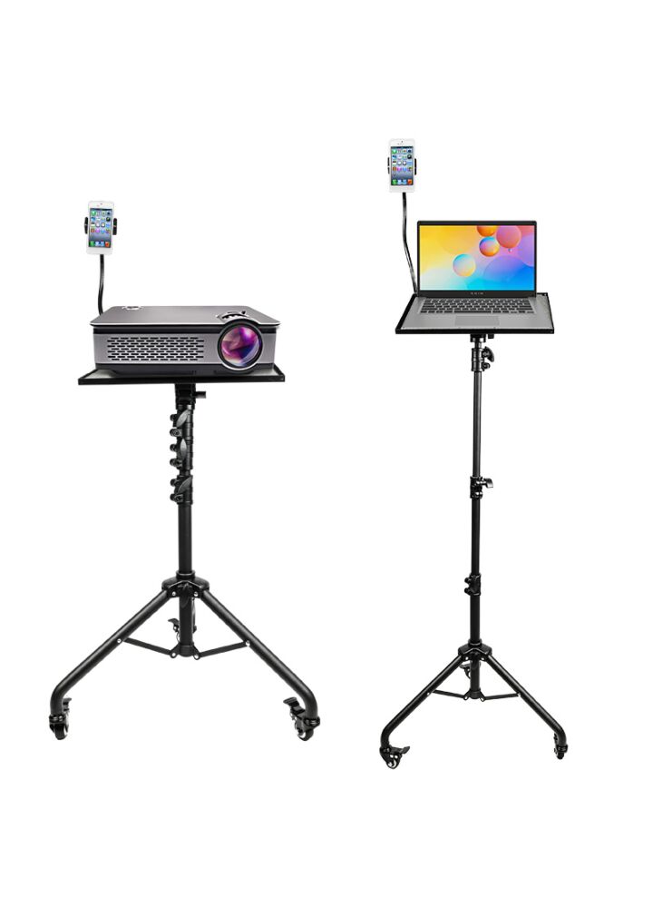 DNA PLS2 statyw pod laptop mikser rzutnik do 10 kg stal uchwyt do smartfona opaski zabezpieczające kółka
