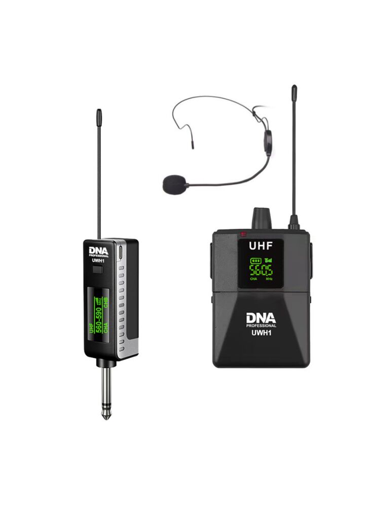 DNA UWH 1 nagłowny mikrofon bezprzewodowy system nagłośnienia bodypack 560-590 MHz UHF