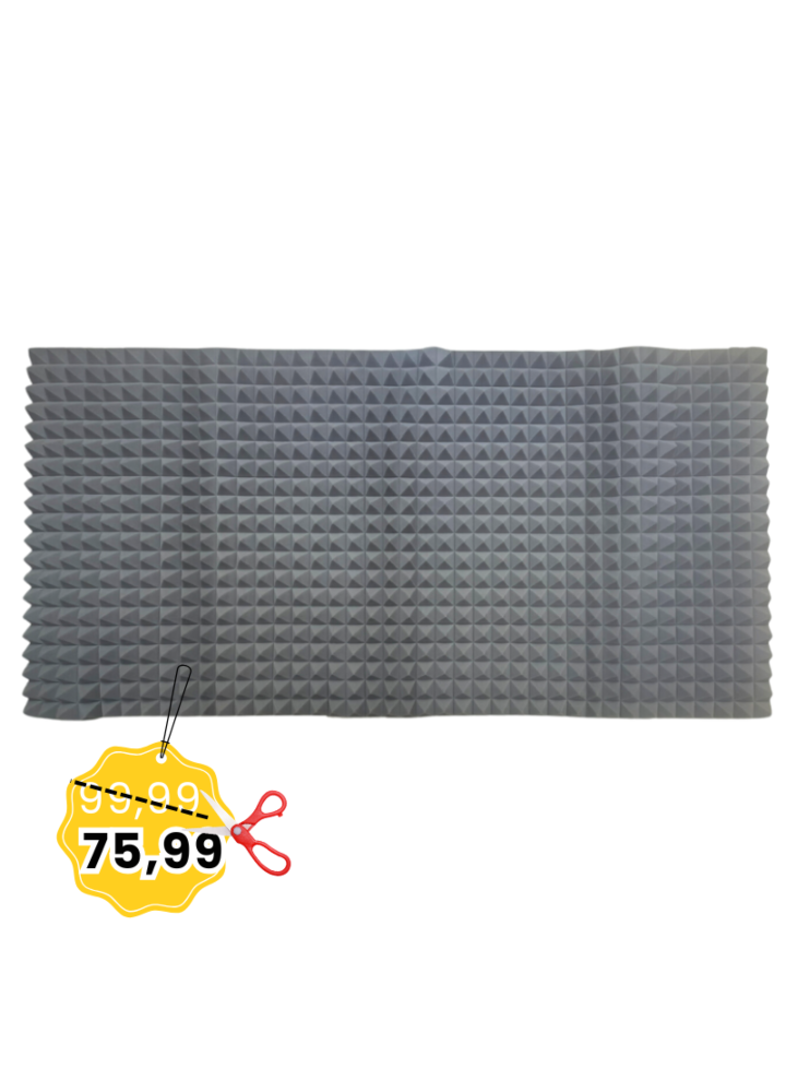 DNA AMR1 szara mata akustyczna samoprzylepna pianka wygłuszająca redukcja echa pogłosu 200x100x5 cm