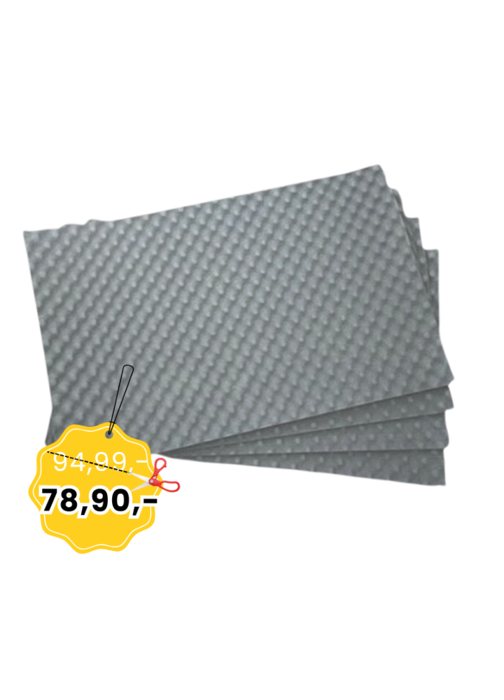 DNA AMR2 szara mata akustyczna samoprzylepna pianka wygłuszająca redukcja echa pogłosu 200x100x3 cm