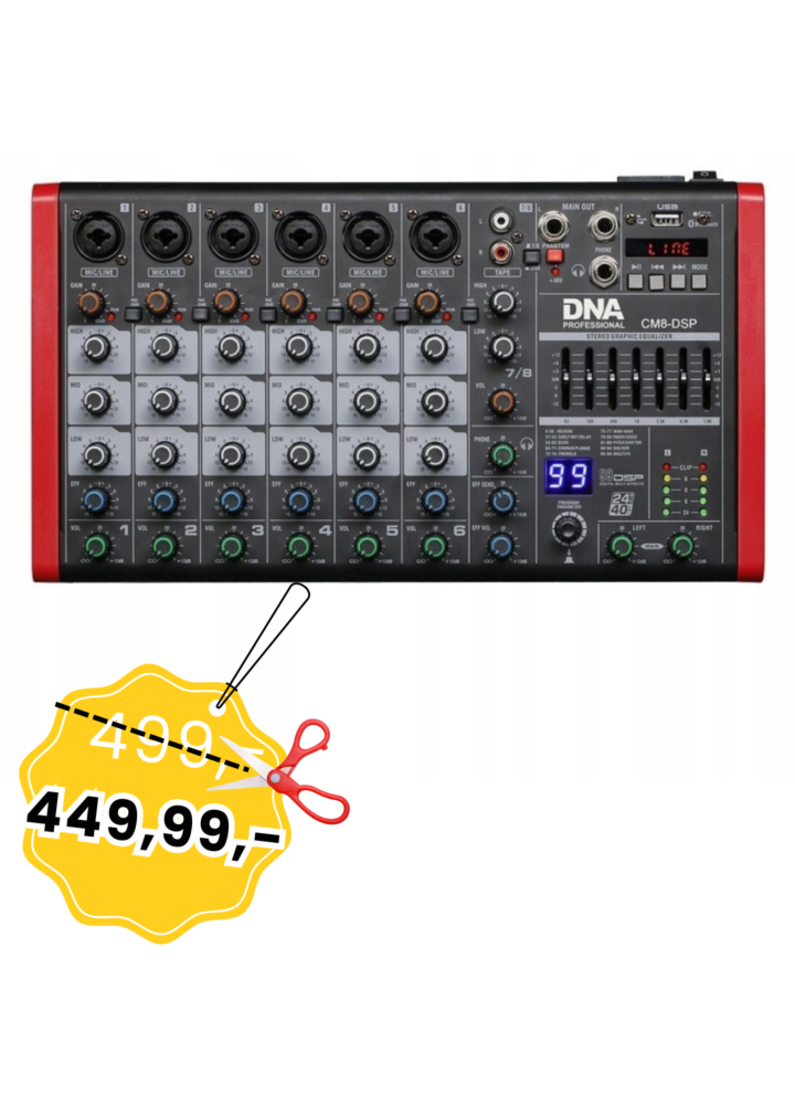DNA CM8-DSP mikser audio USB MP3 Bluetooth Phantom
