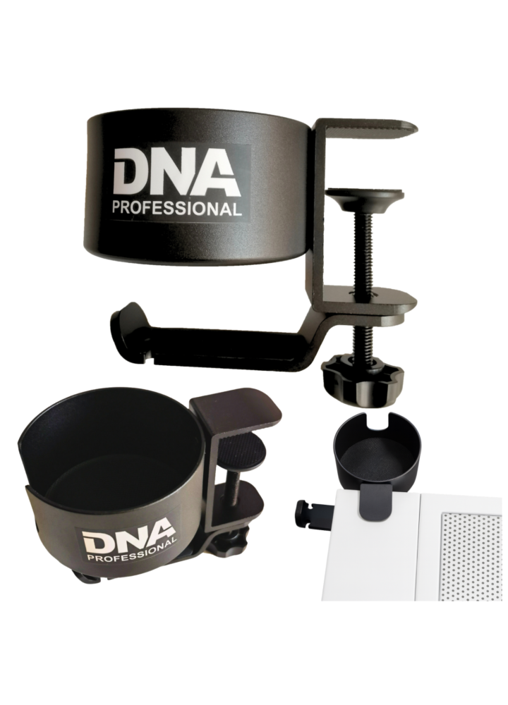 DNA DJ BOOTH WEB uchwyt wielofunkcyjny na kubek wieszak na słuchawki przybornik do stanowiska stołu DJ aluminium do 5 kg