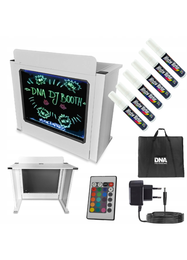 DNA DJ BOOTH WH table stand DJ backlit board LED RGB remote control pens cover