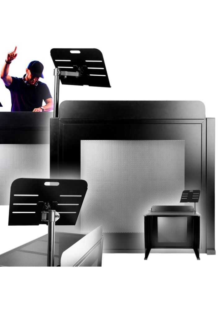 DNA DJB 2 stół mobilne stanowisko DJ stal składane do 100 kg nadstawka frontowa statyw pod laptopa uchwyt na słuchawki uchwyt na kubek torba transportowa przepusty kablowe