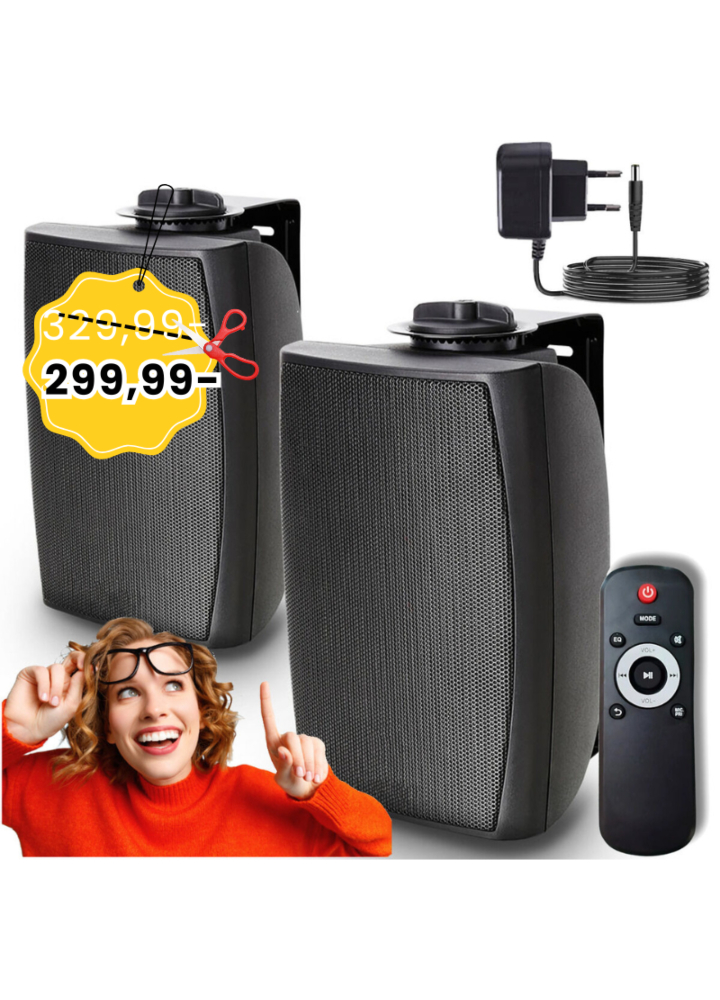 DNA ISM 1 kolumna głośnikowa ścienna sufitowa instalacyjna uchwyt montażowy zestaw 2 szt. Bluetooth USB SD pilot bezprzewodowy 15W RMS