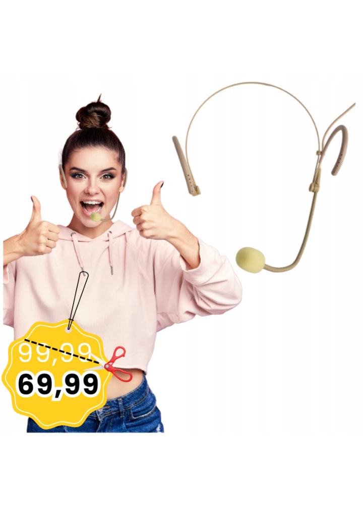 DNA LM-09B cielisty mikrofon nagłowny headset do bezprzewodowego systemu mikrofonowego