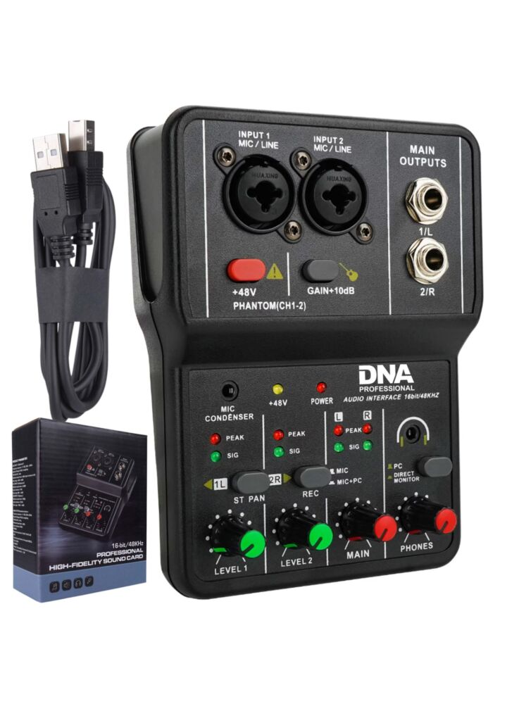 DNA MIX 2 mikser analogowy 2-kanałowy Hi-Z interfejs audio USB