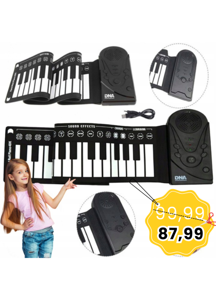 DNA ROLL 49 keyboard zwijany gumowy przenośny klawisze organy