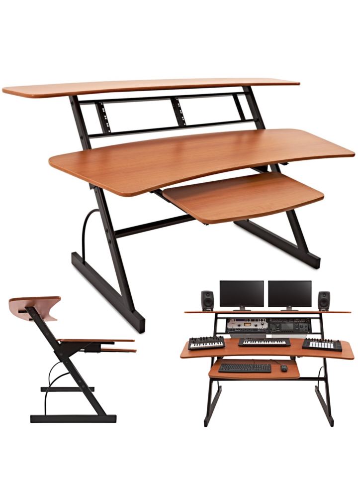 DNA SD1 biurko studyjne stanowisko robocze blat półka na sprzęt audio wysuwana półka na klawiaturę rack 2x4U 100 cm