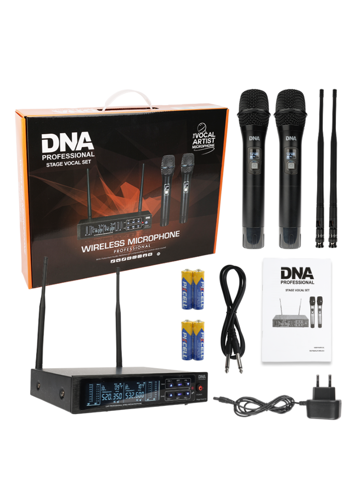DNA STAGE VOCAL SET mikrofon bezprzewodowy doręczny podwójny zestaw 2x nadajnik