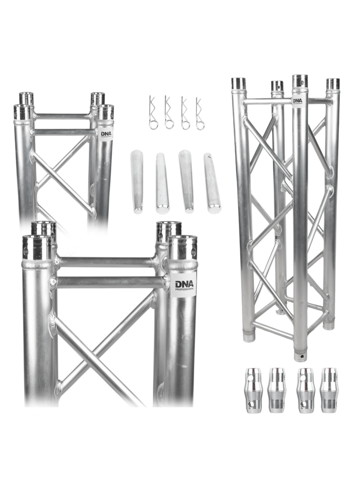 DNA T4 150 kratownica sceniczna trawers na oświetlenie aluminiowa kwadratowa srebrna 50x2 mm 1,5 m