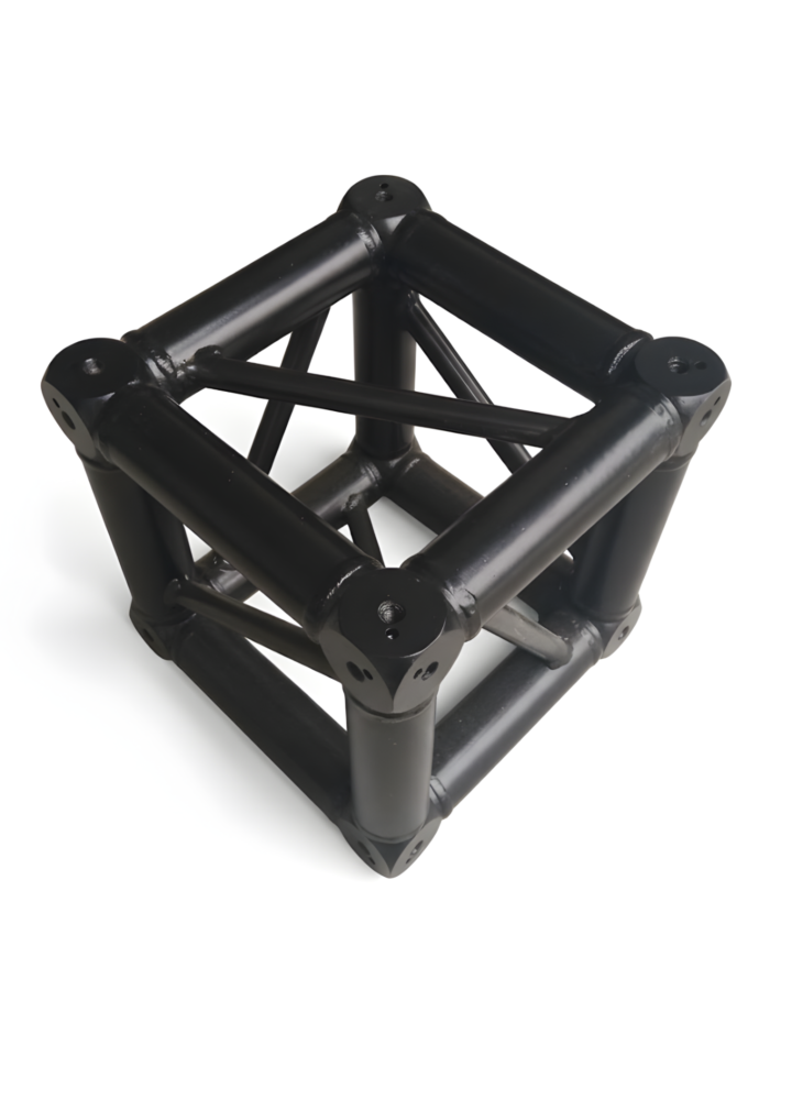 DNA TQB4 narożnik sześcienny do kratownicy trawersu na oświetlenie aluminium czarny 50x2 mm 29x29x29 cm