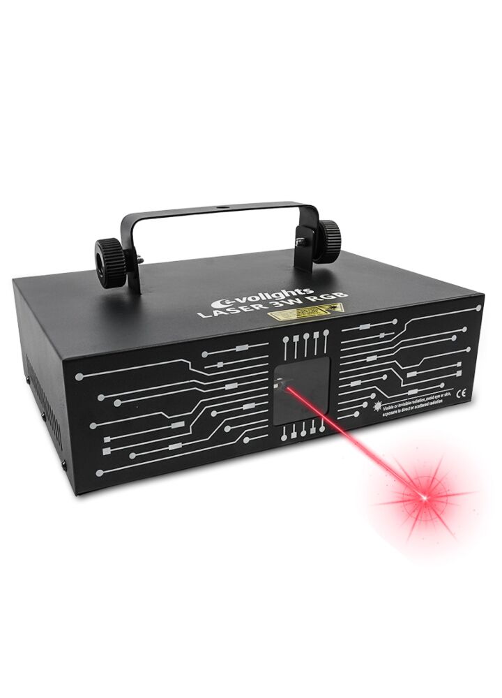 EVOLIGHTS LASER 3W RGB profesjonalne estradowe oświetlenie laserowe