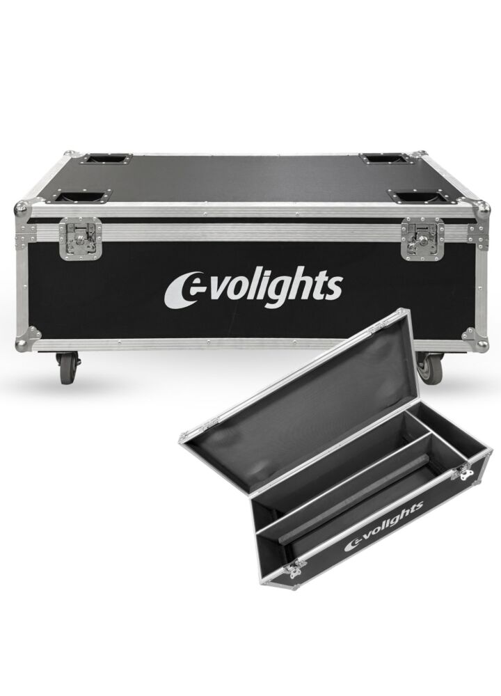 EVOLIGHTS 6 CANNON CASE 2IN1 skrzynia transportowa na 2 efekty oświetleniowe przegroda na akcesoria 4 kółka mechanizm blokady