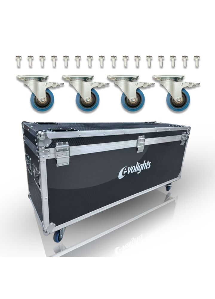 EVOLIGHTS LUMEN ROTO CASE 4IN1 skrzynia transportowa na 4 ruchome efekty oświetleniowe akcesoria 4 kółka mechanizm blokady