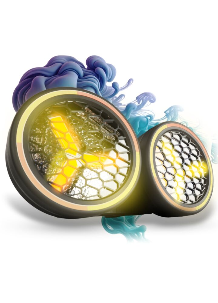 EVOLIGHTS LUMEN ROTO DUO ruchomy efekt oświetleniowy LED DMX nieskończona rotacja 6x40W WW + 62x0,5W RGB efekt ring uchwyt montażowy omega