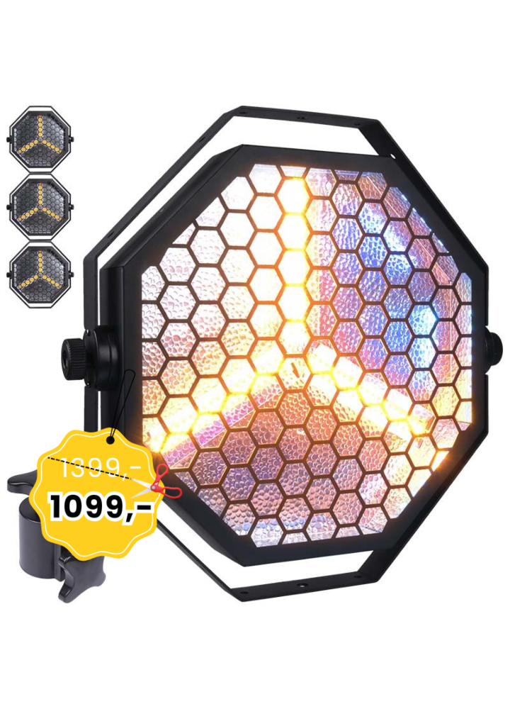 EVOLIGHTS LUMENO oświetlenie sceniczne retro vintage reflektor ciepły biały + RGB